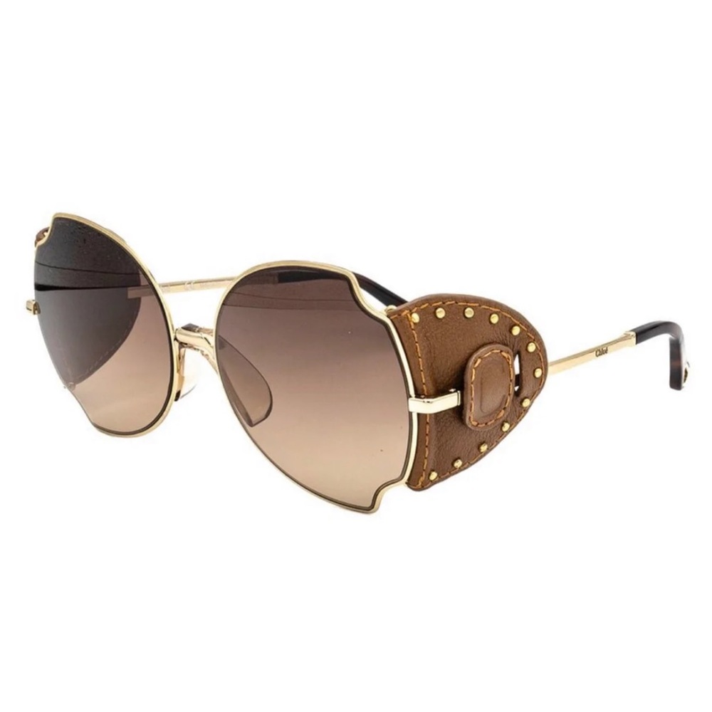 New CHLOE sunglasses with leather side shields - Picture 2 of 8